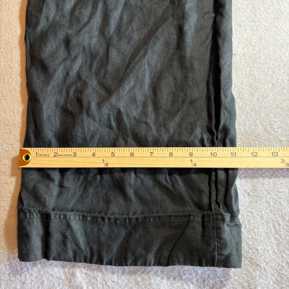 COS‎ Black 100% Linen Short Sleeve Drawstring Wide Leg Jumpsuit Womens Small - Picture 11 of 12